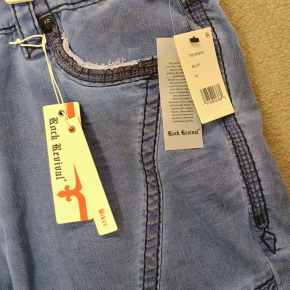 Rock Revival Blue Straight Men's Jeans - Picture 7 of 16